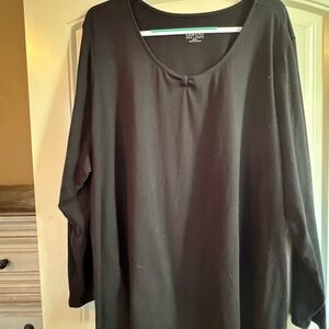 d & Co. plus size women’s black long sleeve knit Top 4X EUC